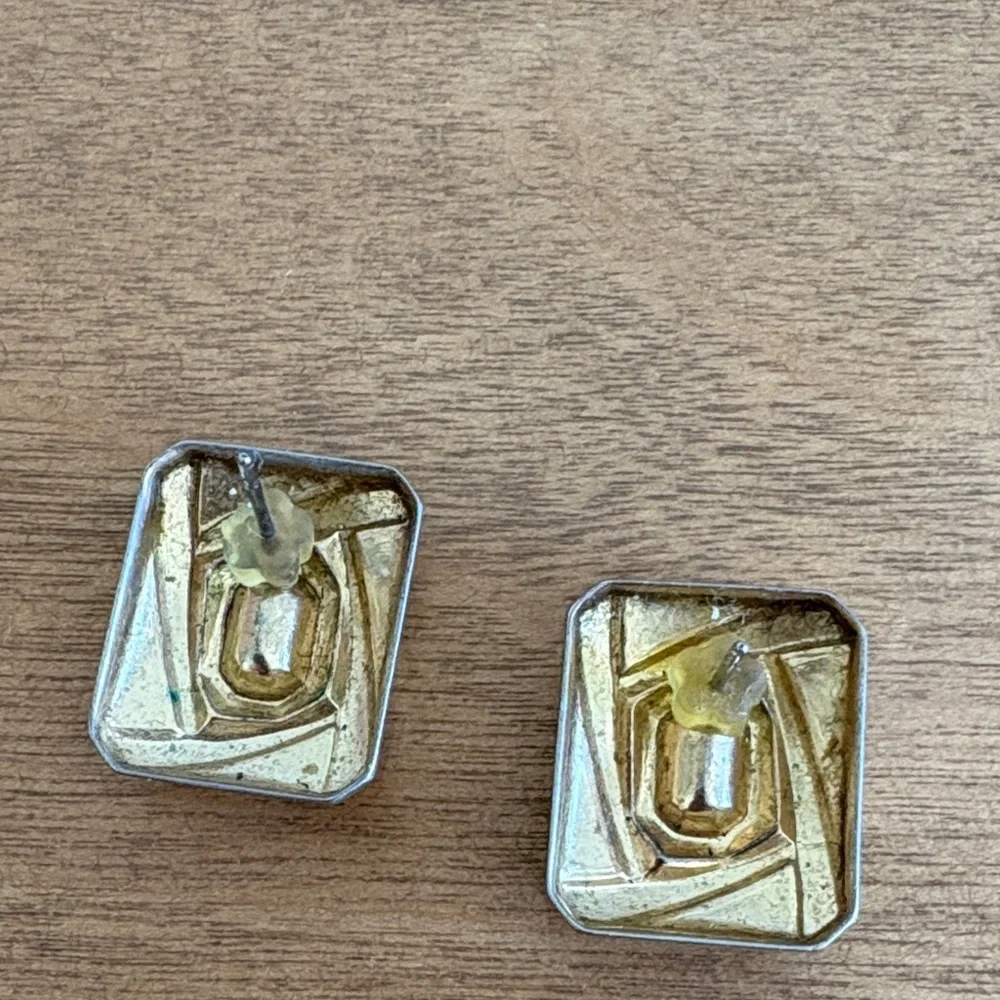 3/$15! Vintage Gold Tone Geometric Earrings